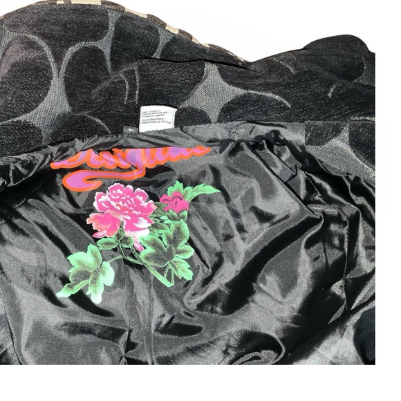 Desigual Embroidered Patchwork A-Line Coat Funnel Collar Button Front Jacket - Picture 12 of 16